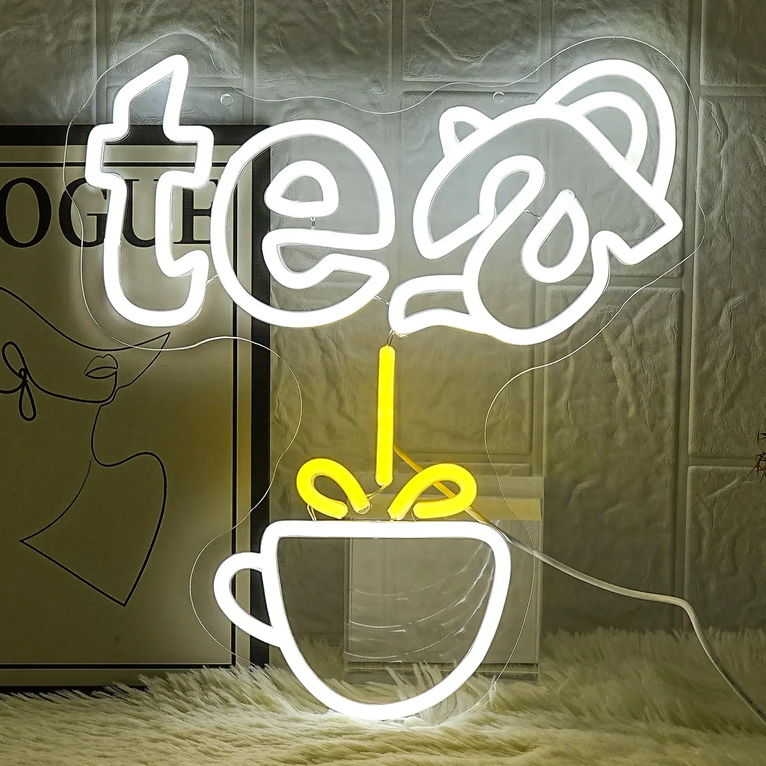 

Tea Neon Sign Teapot LED Bar Neon Sign Decor for Coffee Station, Teahouse, Restaurants, Home, Farmhouse, Kitchen Decoration