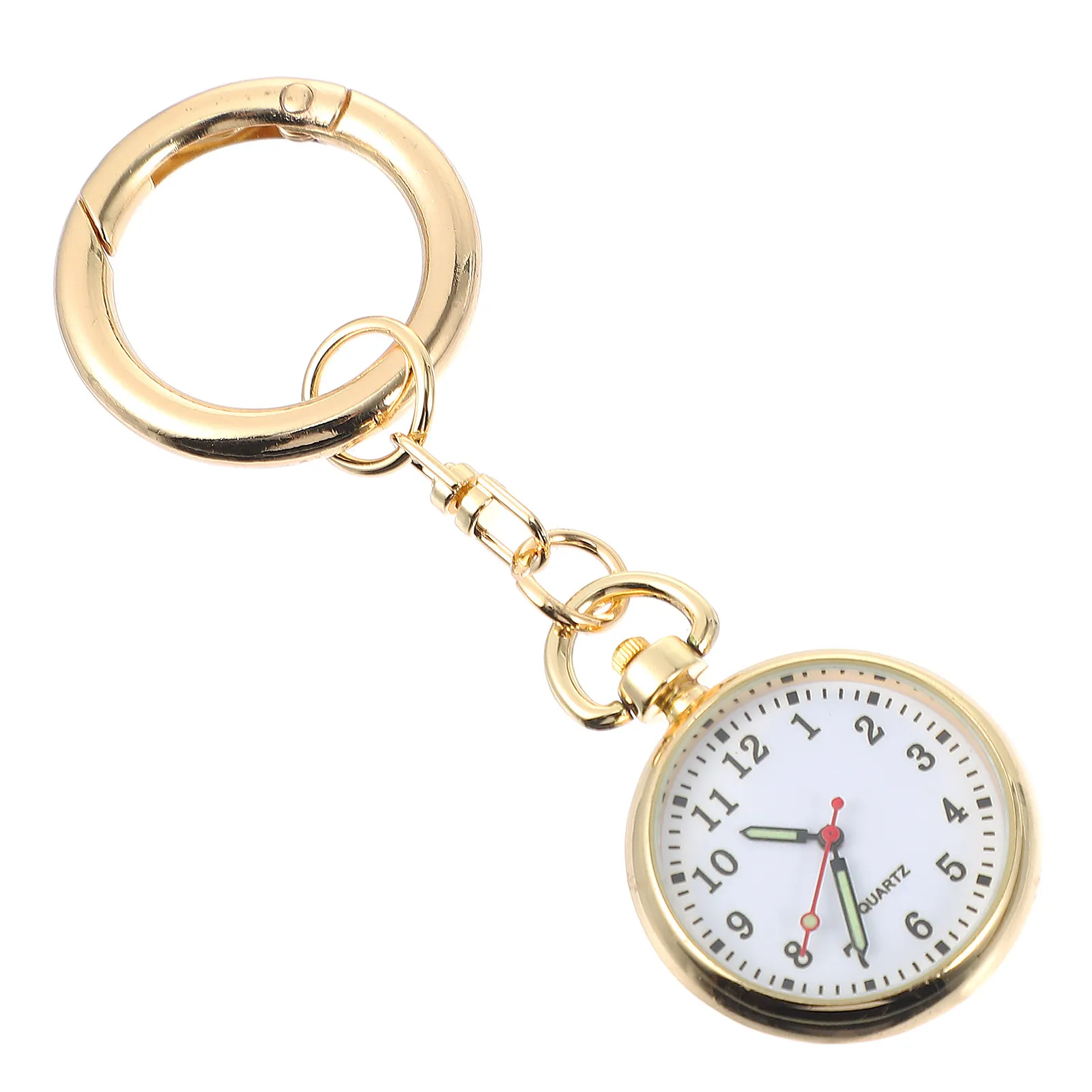 Nurse Pocket Hanging Watch Luminous Clip on Key Buckle Stable Watch with Secondhand Nurse Gift Travel Accessories
