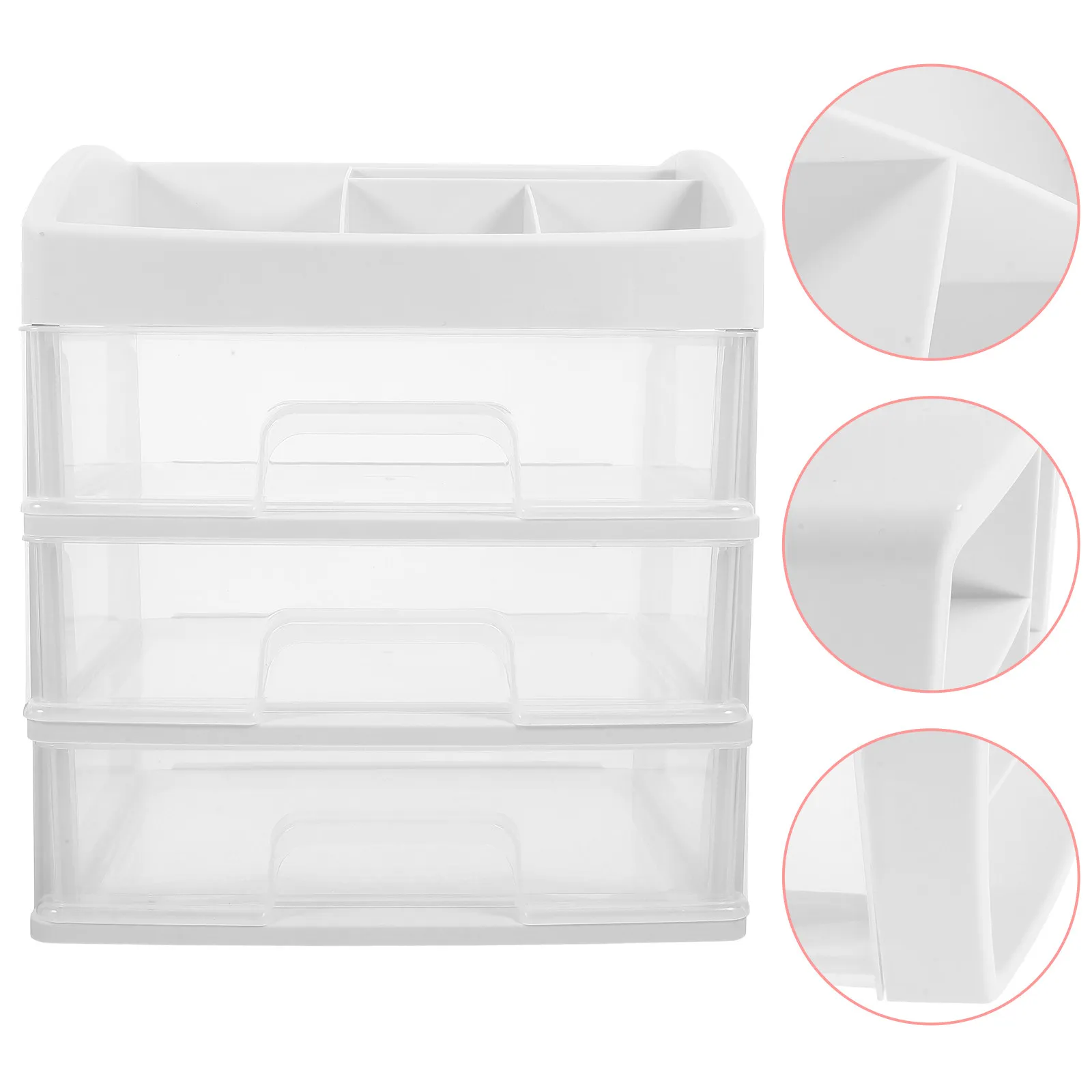 Multilayer Sliding Drawer Desk Organizer Desktop Storage Box Makeup File Holder Stationery Sundries Organizer Office Classroom