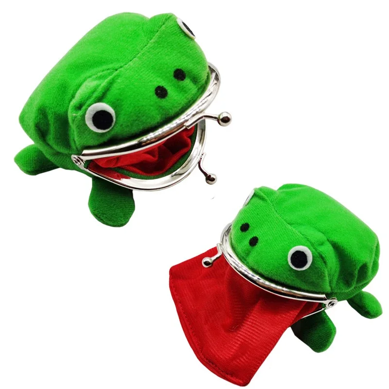 Cosplay Anime Frog Coin Purse Keychain Cute Cartoon Manga Flannel Wallet Men Women Key Purse Coin holder Plush Toy Jewelry Gift