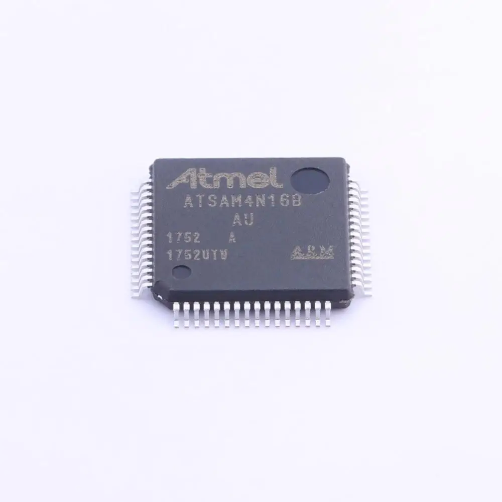 MCU 32-bit ARM Cortex M4 RISC 1MB Flash 2.5V/3.3V 64-Pin LQFP T/R  ATSAM4N16BA-AU