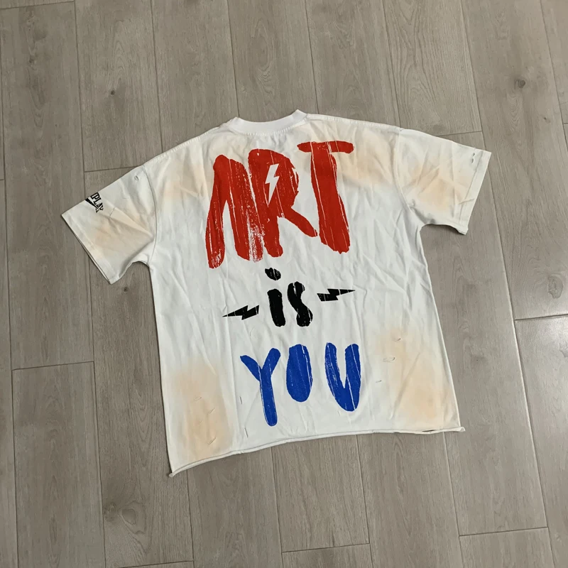New Roughplay T-shirts Real Photo Quality Men Women Casual Round Neck Do Old Loose Short Sleeve Tee Stock