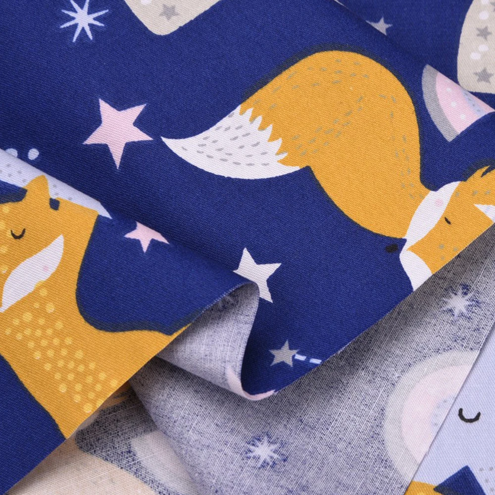 Teramila Cotton Fabric Fox Cartoon Design Tecido Tela Bedding DIY Patchwork Quilting Baby Cloth Sewing Home Textile Scrapbooking