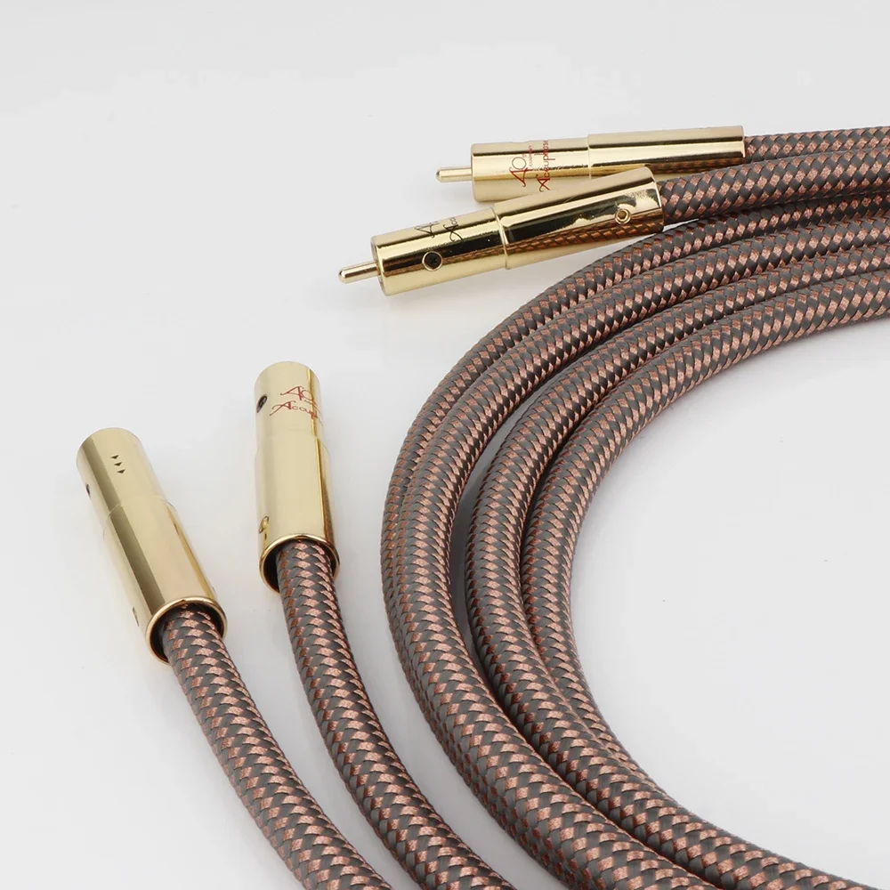 PAIR High Quality Hifi RCA Cable Accuphase 40th Anniversary Edition RCA Interconnect Audio Cable Gold Plated Plug