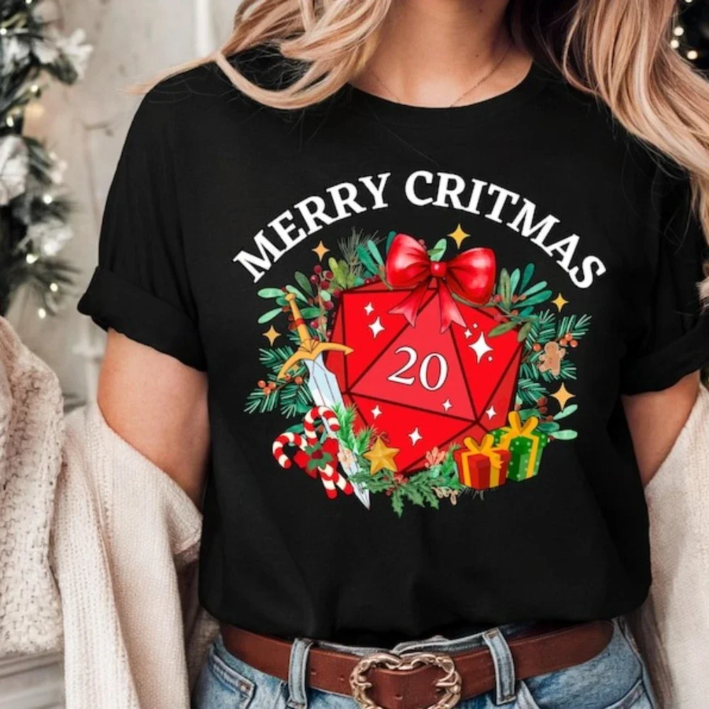 DND CHRISTMAS Shirt Merry Critmas Women TShirt D&d Christmas Gift Dnd Gifts Christmas Christmas Shirt Women Clothes