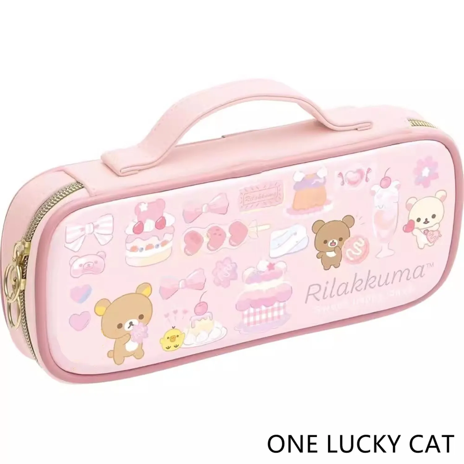 

Милый медведь Rilakkuma, торт, детские сумки-карандаши из искусственной кожи, детские чехлы для ручек, косметички для макияжа для женщин