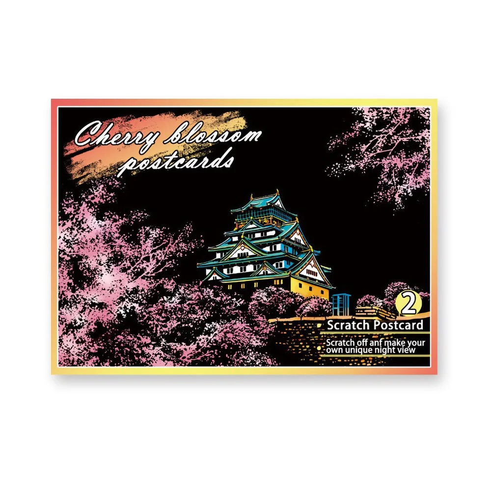 20*14 سنتيمتر DIY بها بنفسك المشهد الليلي اللوحة خدش الرسم الملون سلسلة الجذب العالمي للأطفال الكبار الضغط هدية ديكور المنزل