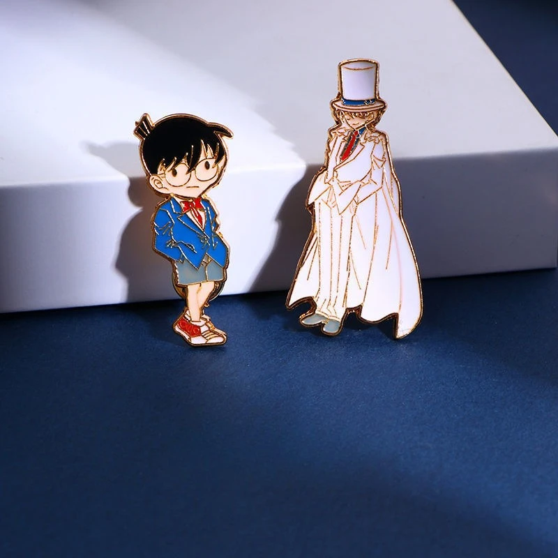 

Anime Detective and Conans Series Badge Cute Cartoon Character Creativity Exquisite Printing Metal Brooch Backpack Pendent Gift