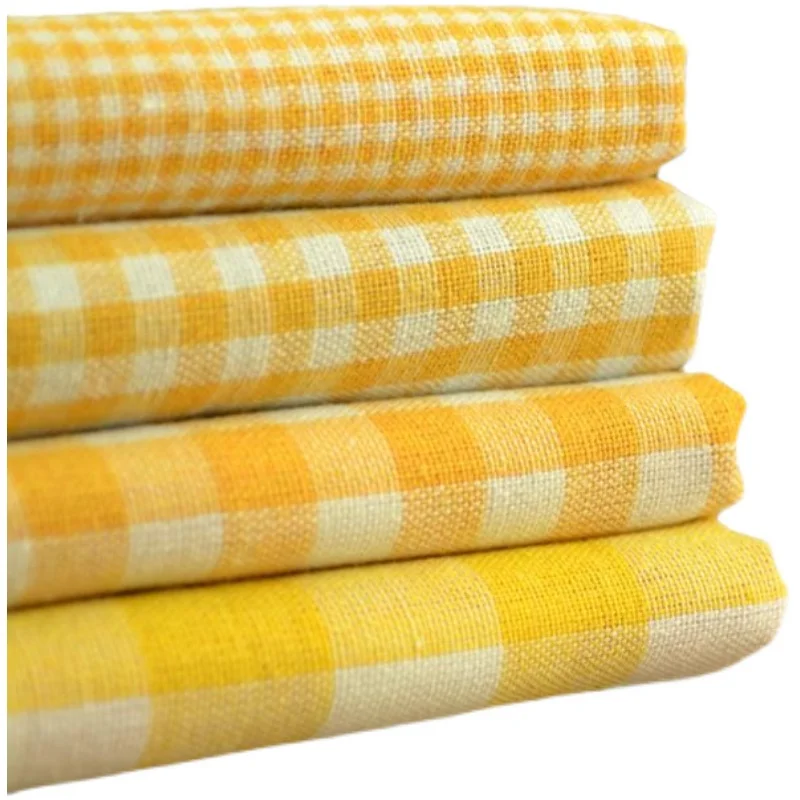 Square Patchwork Needlework DIY Handmade Sewing Mixed Style Floral Print Cotton Fabric Cloth Material Accessory yellow