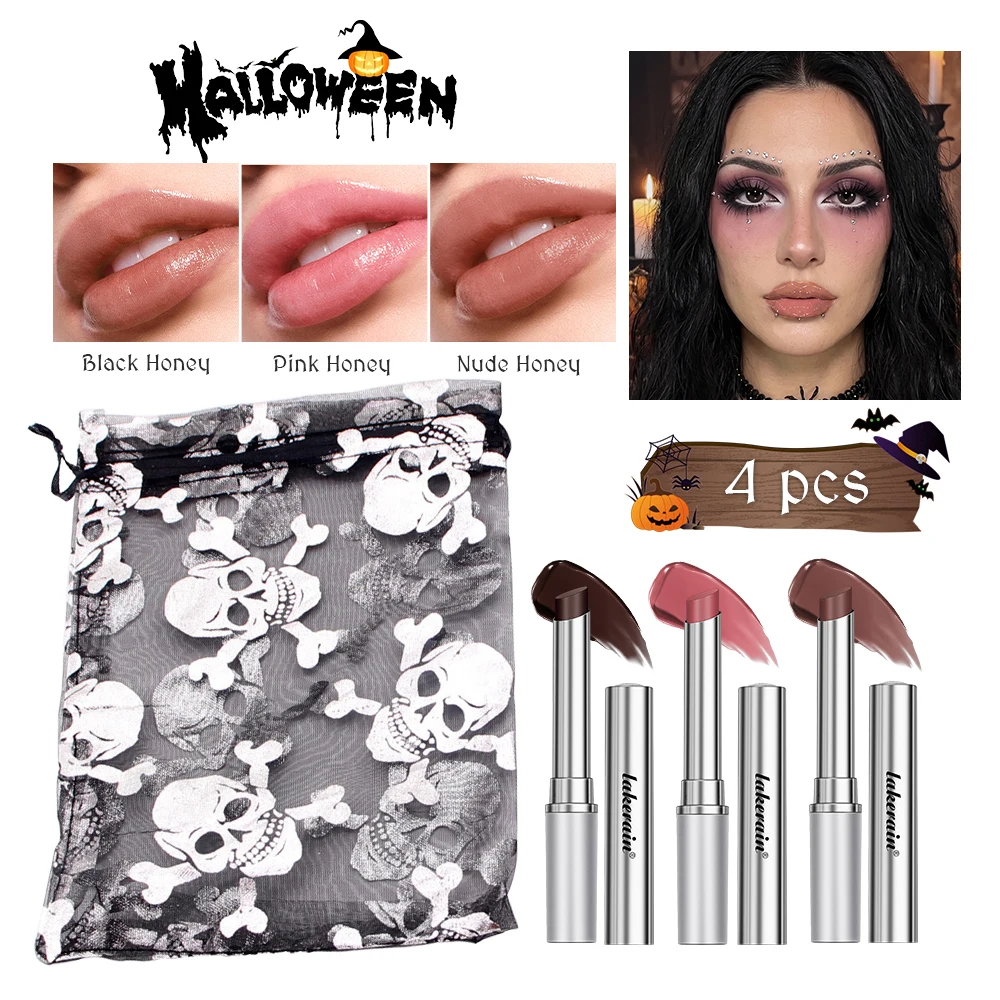 Halloween Makeup Honey Lipstick Tinted Lip Balm Lip Stain Moisturizing Nourishing For All Skin Tones Women Lip Cosmetic Black