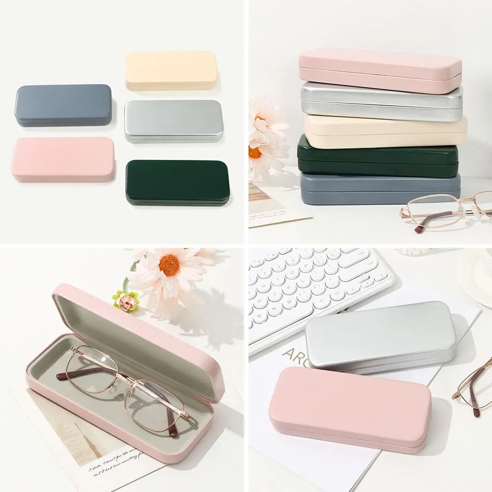 Ins Style Simplicity Metal Compressive Tin Box Glasses Box Case Glasses Storage