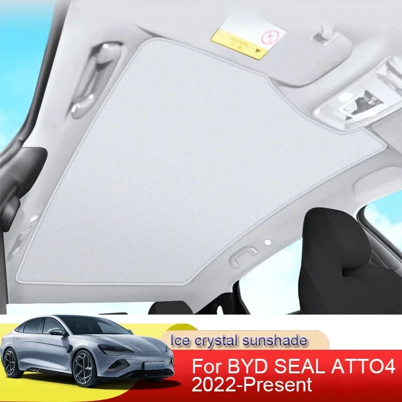 

Car Ice Crystal Sunroof Sunshade Skylight Roof Heat Insulation Shading Interior Auto Accessory For BYD SEAL ATTO4 2022-2025