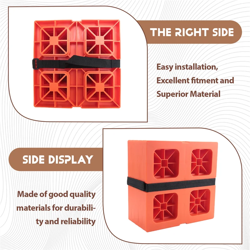 5 Pack Heavy Duty Leveling Blocks, RV Wheel Stopper Car Tyre Anti-Slip Block For Trailer, Truck Universal