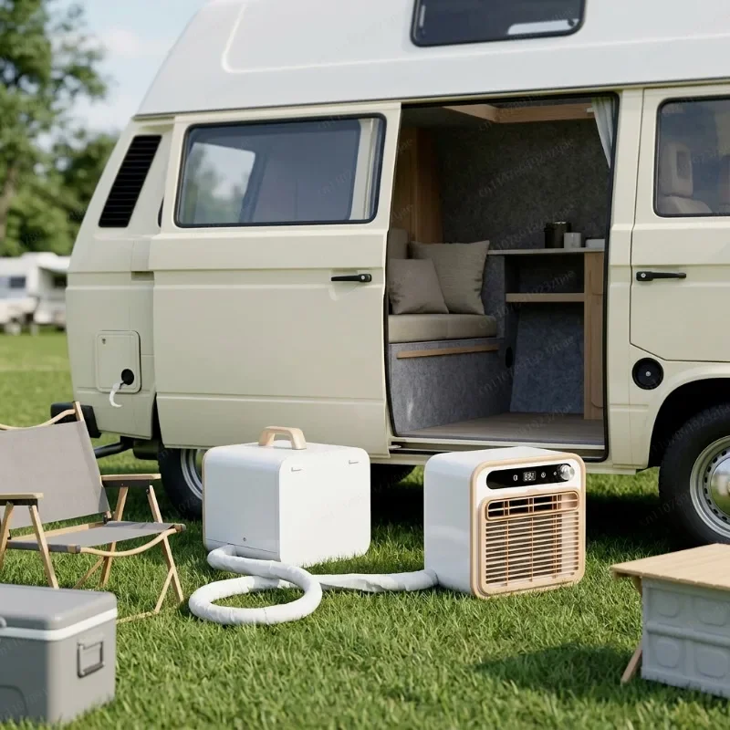 1500W Portable Split Air Conditioner, No Installation Camping AC Unit with Flexible Hose for RV Tent Outdoor