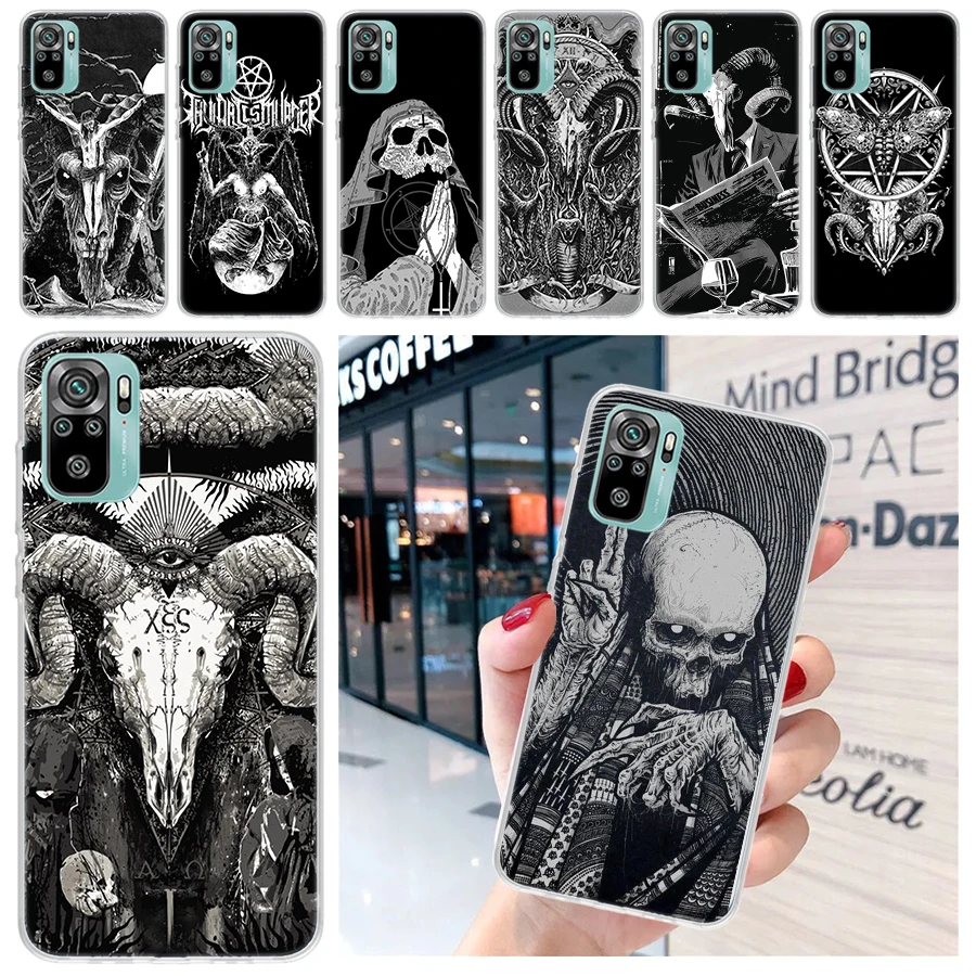 Satanic Goat Satan Devil Soft Phone Case for Xiaomi Redmi 12 12C 9 9A 9C 9T 10 10A 10C 8 8A 7 7A 6 6A K20 Pro K40 Cover Coque