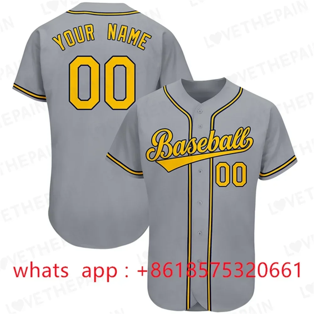 Custom Baseball Jersey Print Personal Team Shirt Name Number Stripe Hip Hop Sportswear Baseball T-shirt Men/Women/Kids Clothing