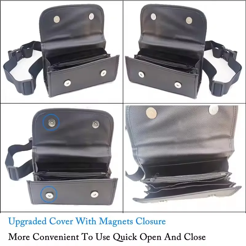 2026 جديد بو متعدد جيوب فاني محفظة جلدية الخصر المحفظة مع 8 فتحات اليورو عملة للسائق النادل موزع المموه جامع #4