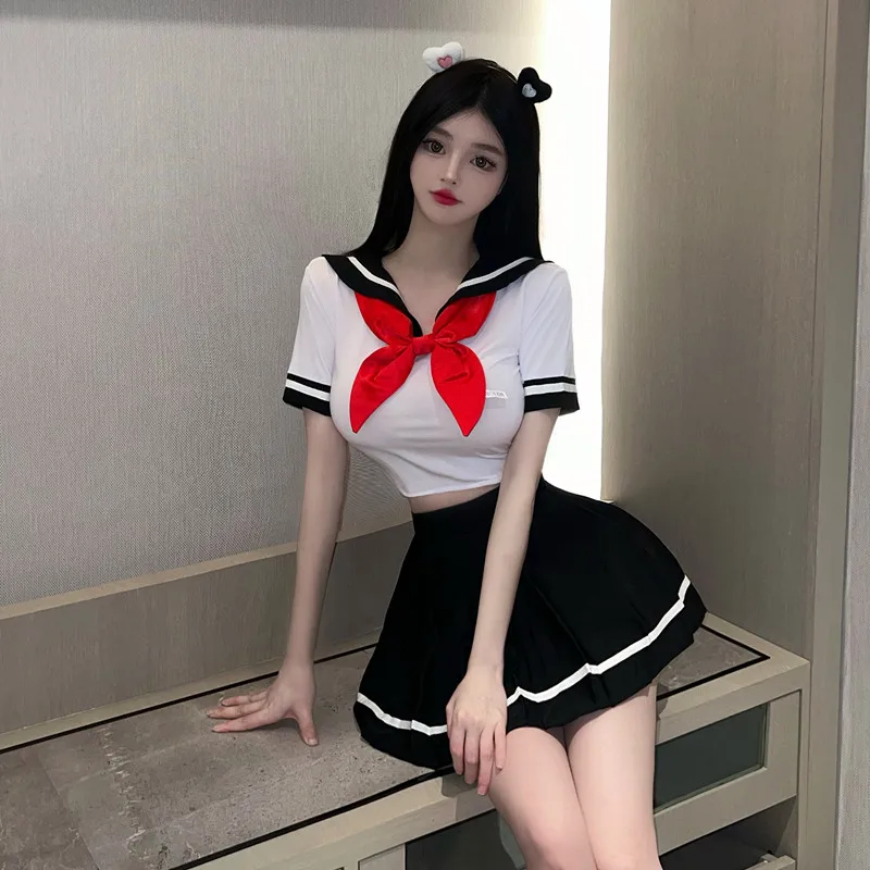 New hot Sexy Lingerie jk uniform collocate necktie Pleated skirt Sailor suit for women cosplay Passion night Costume Gift