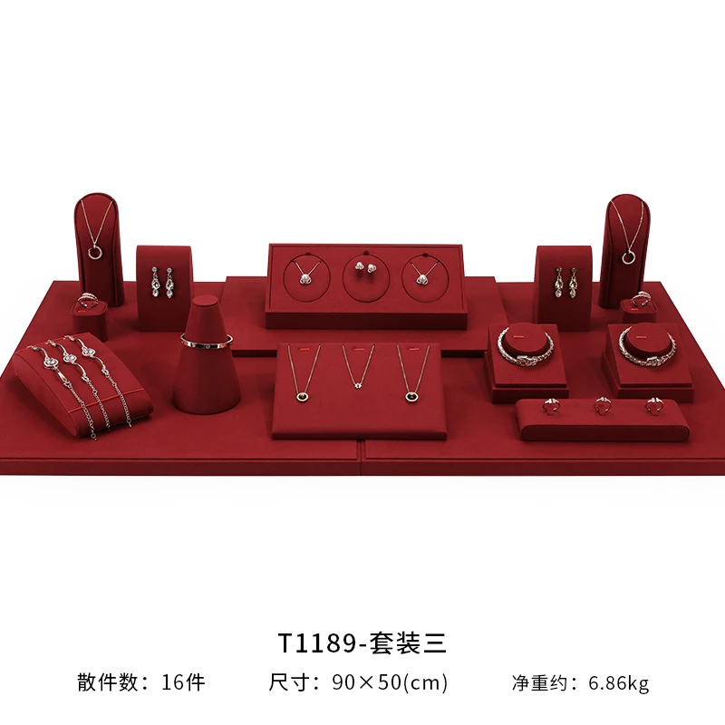

Стеллаж для выставки товаров ювелирных изделий Дисплей из микрофибры Кольцо Серьги Счетчик Реквизит для демонстрации ювелирных изделий Живой набор Organizador De Joyas