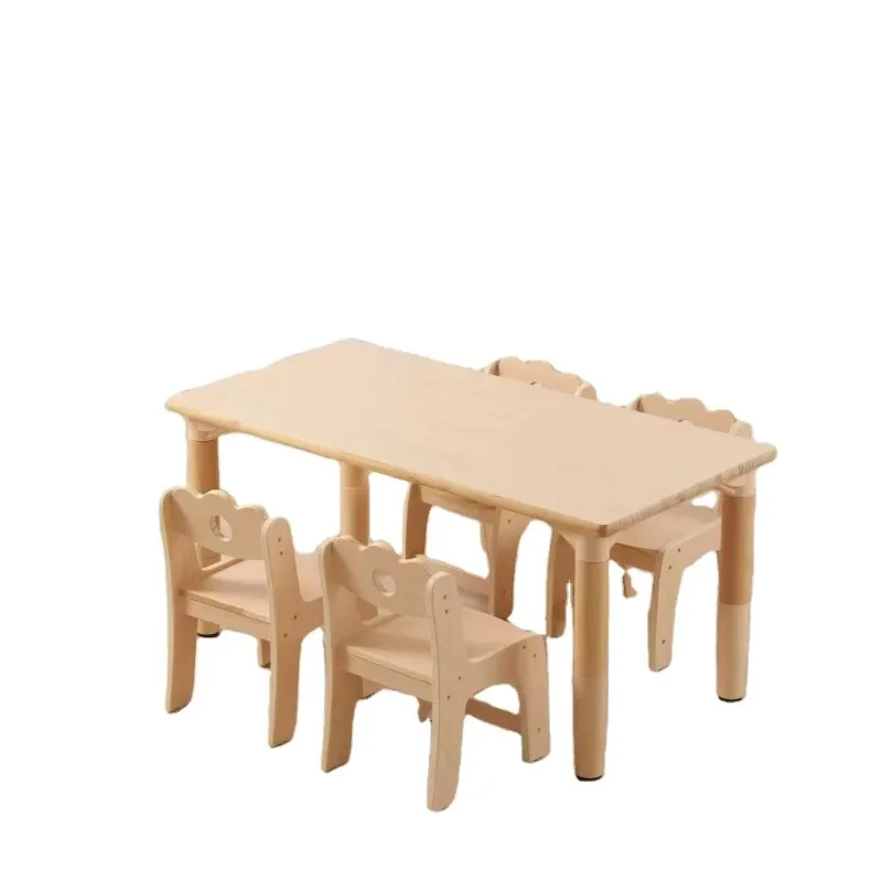 Daycare Children Furniture Soild Wood Table   And Chair Set School  Kids Study    