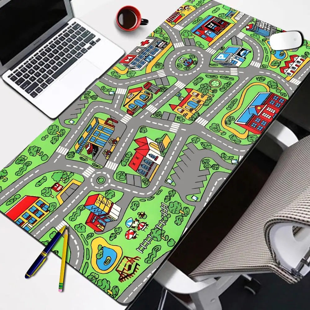

Mousepad City Carpet Nostalgia 90s Mouse Pad 2000s Nostalgia Gaming Desk Mat 400x900MM Keyboard Mats Office Decor Anti-Slip Rug