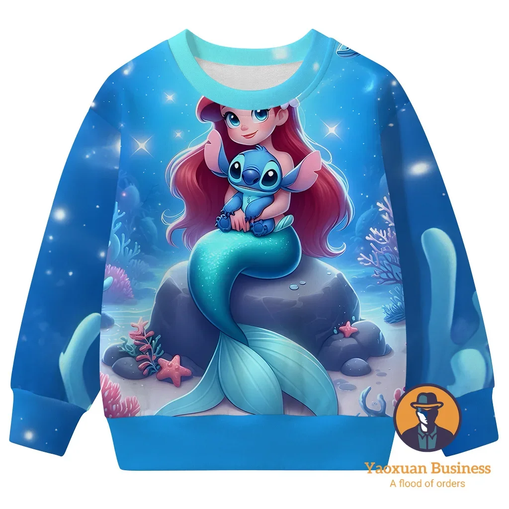 

Lilo&Stitch 2025 3D Crew Neck Sweatshirt Girls Boys Kids Teens Cartoon Print New Summer Trendy Best Selling Hot Fashion