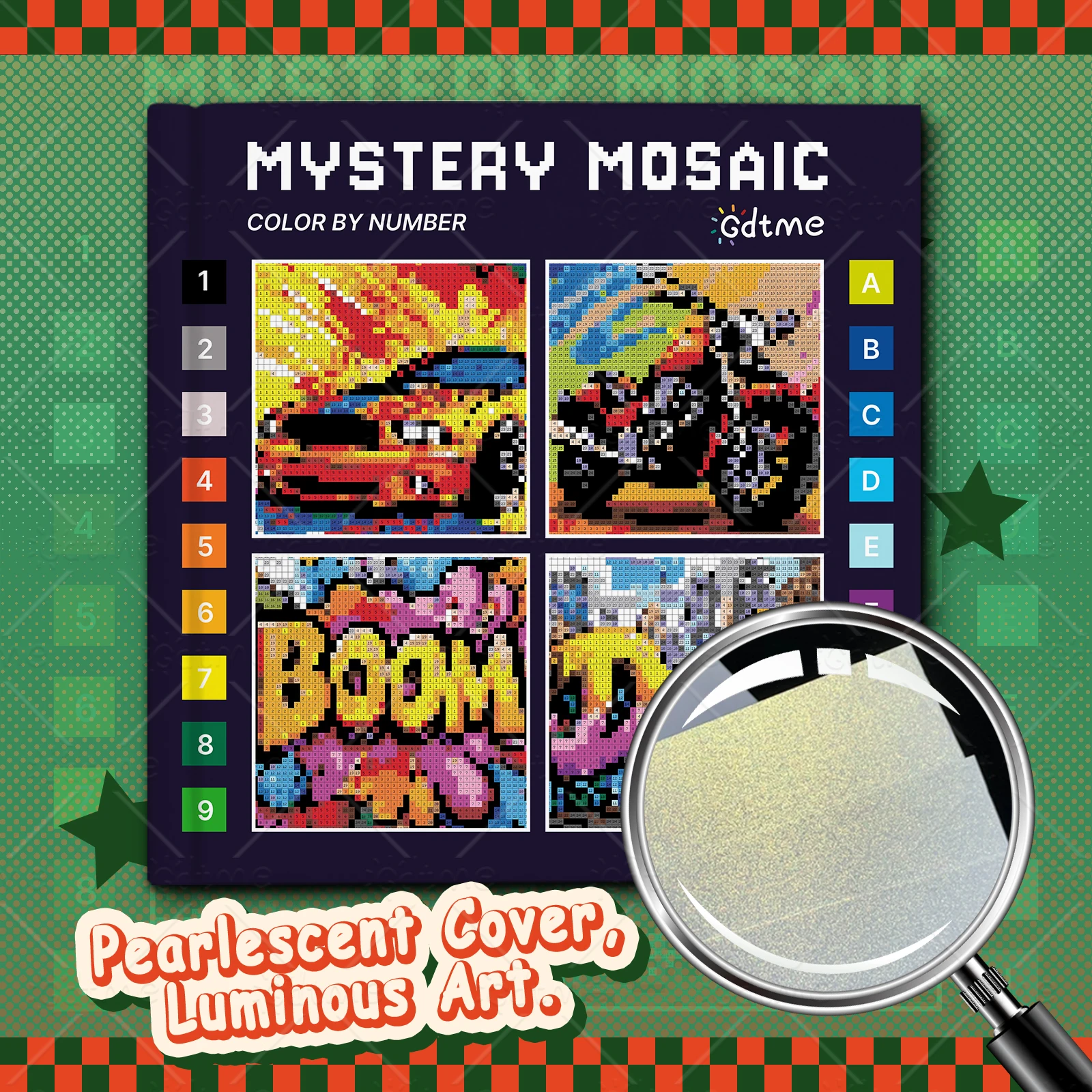 1pc MYSTERY MOSAIC Coloring Book Stress-relieving Adult 24 Pages Colouring Book Mystery Mosaics Color