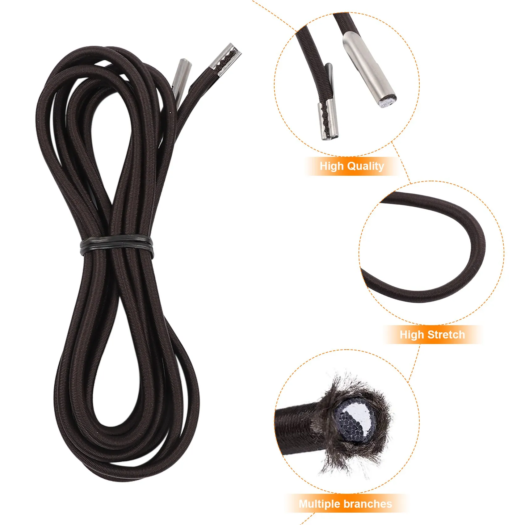 A67P-Recliner Replacement Elastic Cord Repair Tool For Zero Gravity Chair, Lounge Chair And Bungee Chair, 4 Pack Brown