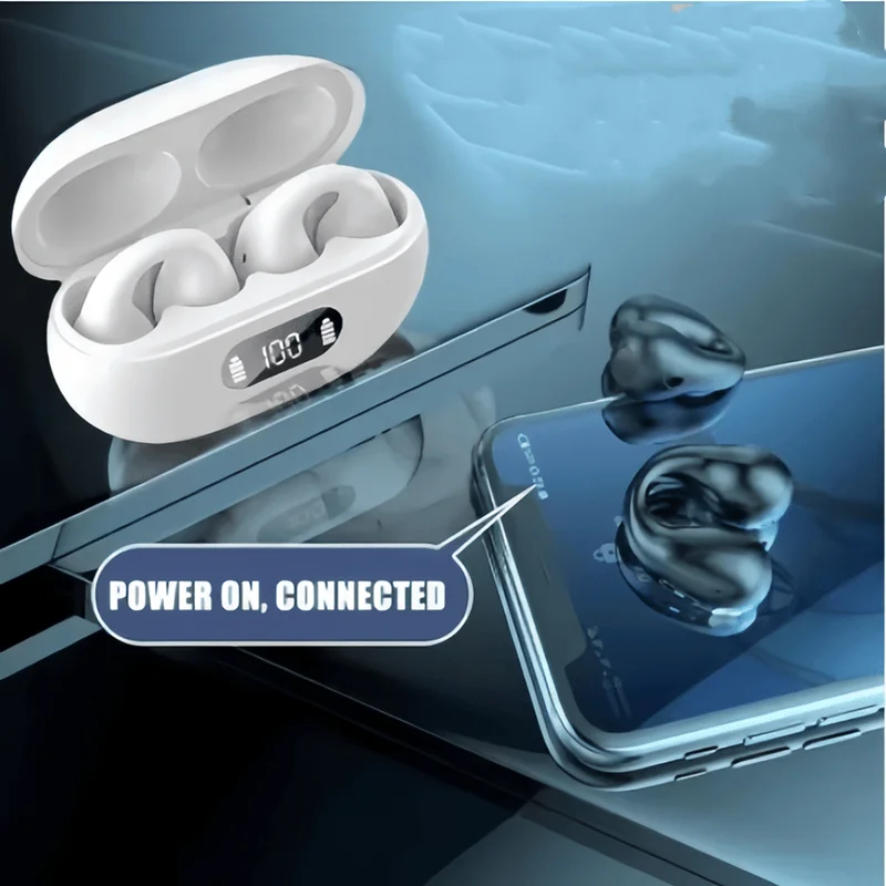 NEW TWS Wireless Headphones Bluetooth 5.3 Bone Conduction Earphones Earclip Design Touch Control Led Earbuds Sports Headsets — product photo 1 of 1