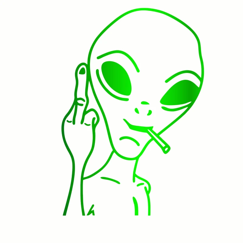 HungMieh ملصقات السيارات مضحك الغريبة شخصية Ufo الشارات الليزر ملصق فينيل سيارة ثلاثية الأبعاد سيارة التصميم الديكور 10.3X15cm #3