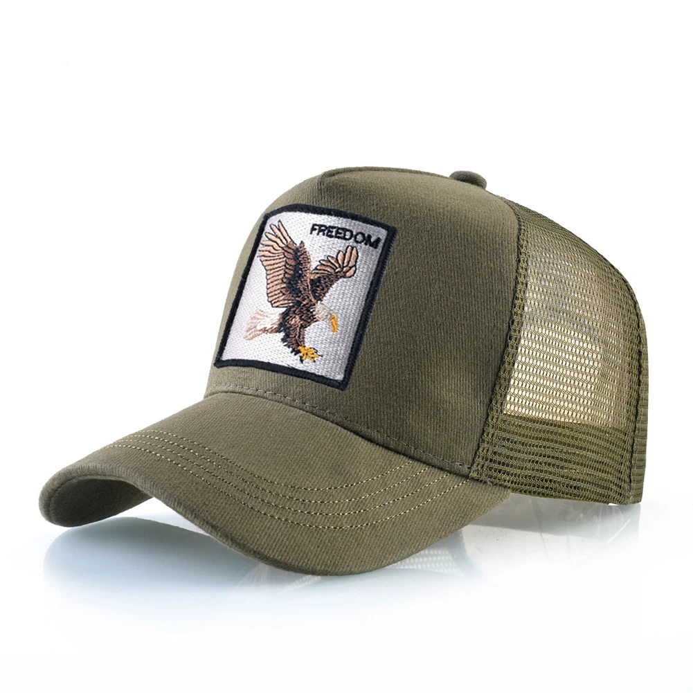 Fashion Trucker Caps With Embroidery Animals Patch Four Seasons Snapback Baseball Cap For Men Women Adjustable Visor Hat