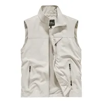 New Men Spring Vest Outdoor Tactical Men's Sleeveless Waistcoat Multiple Pockets Plus Size Male Fishing Vest Outwear