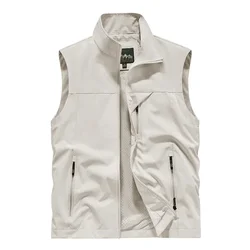 New Men Spring Vest Outdoor Tactical Men's Sleeveless Waistcoat Multiple Pockets Plus Size Male Fishing Vest Outwear