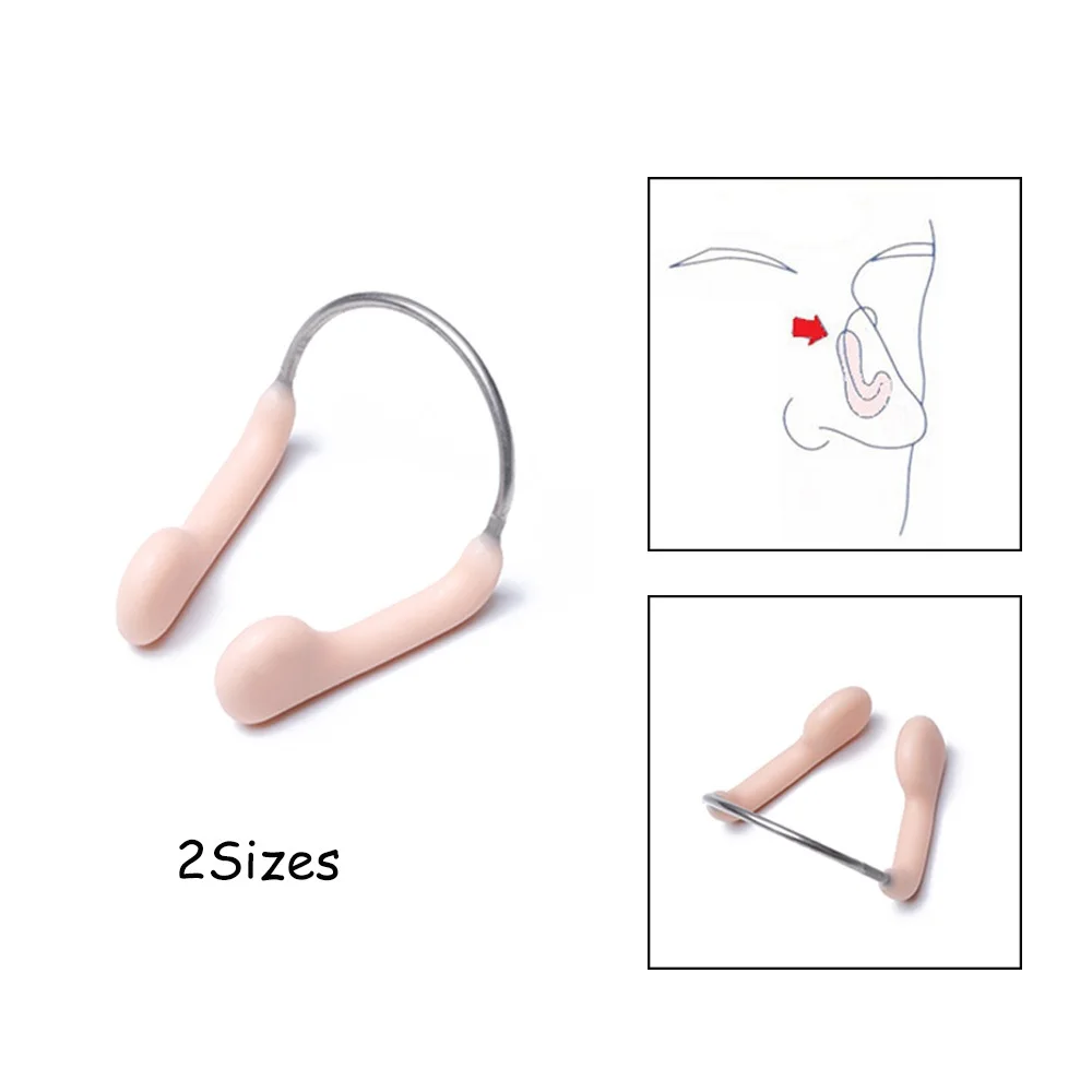 1Pc Durable No-skid Soft Silicone Steel Wire Nose Clip for Swimming Diving Swimming Nose Clip Water Sports Accessory Skin Color