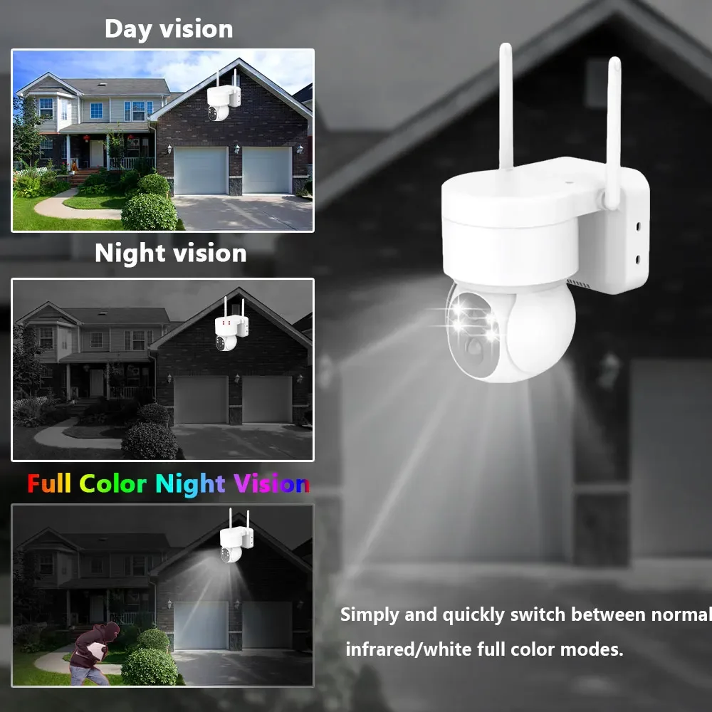 5MP WIFI Solar Camera Built-in Battery Wireless IP Camera Outdoor PIR Detection Security PTZ Cam Waterproof Surveillance iCSee