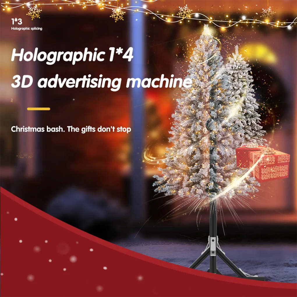 Pantalla de ventilador holográfica de Navidad 3D, luz LED de señal, imagen giratoria, proyector de luz publicitaria holográfica, control remoto móvil