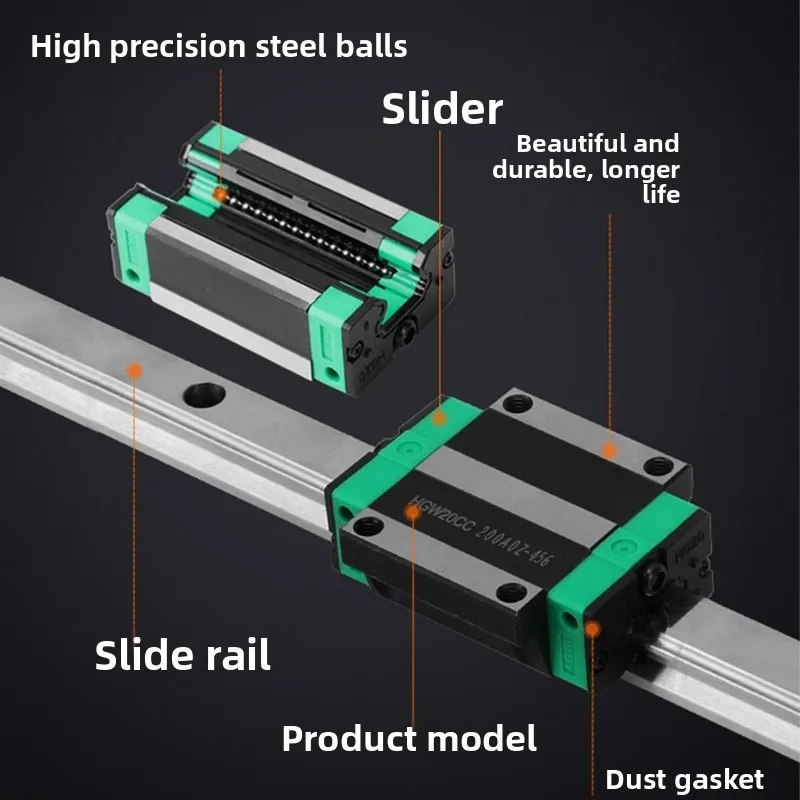 Linear Guide Slide Bearing Slide Rail Linear Rail HGH/HGW15/20/25/45 Flange Block Square