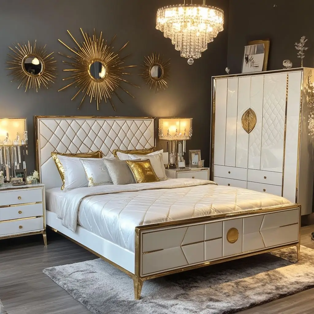 

dr-Wholesale Wood Frame Double Leather King Size Adjustable Height Modern Luxury Bedroom Furniture Set for Hotel Apartment@
