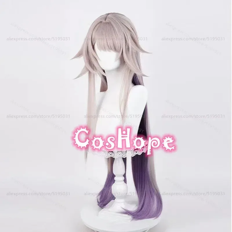 HSR The Herta Cosplay Wig 100cm Long Straight Purple Mixed Wig Cosplay Anime Cosplay Wig Heat Resistant Synthetic Wigs