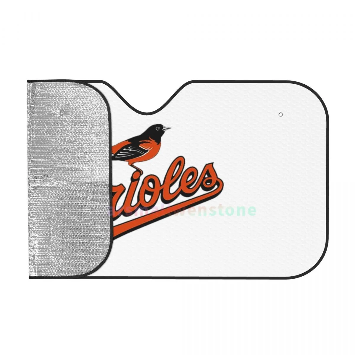 Baltimore Orioles Car Reflective Sun Blocker Fits Small Sedans, Mini SUVs Standard Sunshade Car Accessories