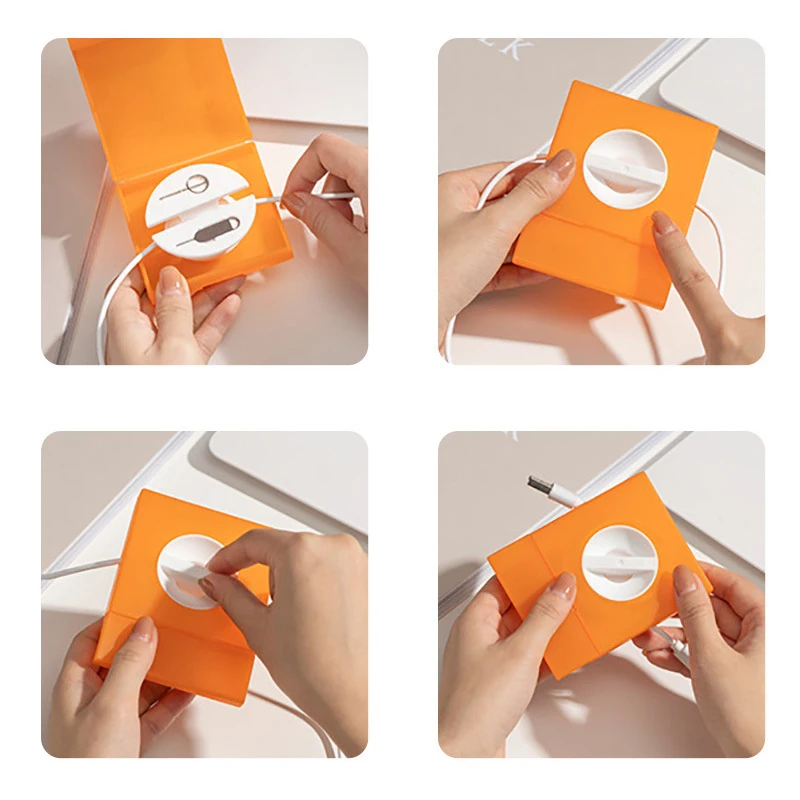 Cable Organizer Box Square Box Portable Data Cable Storage Case Multifunctional Phone Holder Cord Management