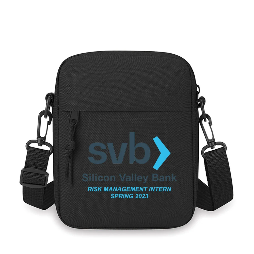 svb right arrow logo design text Men Crossbody Bag Single Shoulder Women Cartoon Anime Film Printing Design Unisex