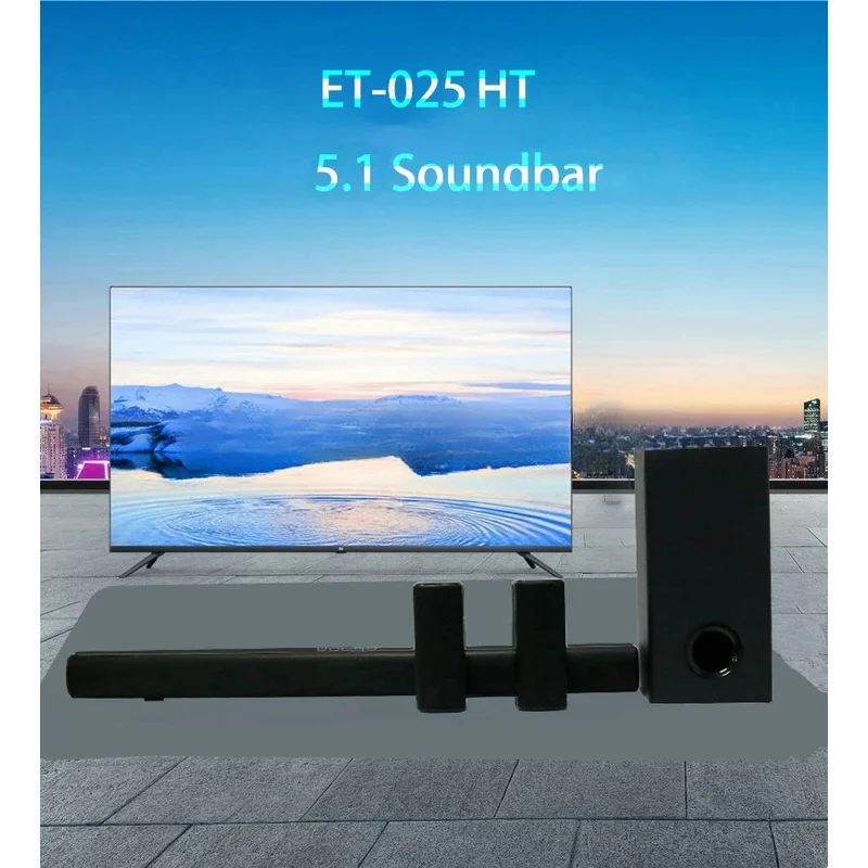 Sound Bar With Subwoofer Theatre System For Tv Theater 125W Home Audio Soundbar Speaker 5.1 Wireless Surround