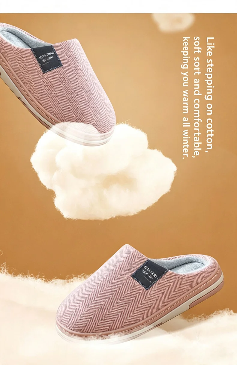 Herren Winter-Hausschuhe mit geschlossener Zehenpartie, flauschigem Fleecefutter, warm, zum Hineinschlüpfen, rutschfest, dicke Sohle, gemütliche Schuhe für Damen und Senioren – Detail 4
