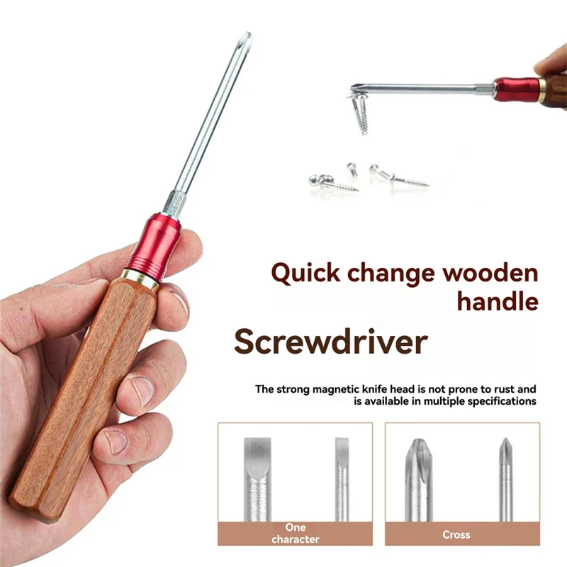 

GYTB-Premium Wood Handle Screwdriver Kit For Woodworking, Fixed Value Torque And Collet Tools