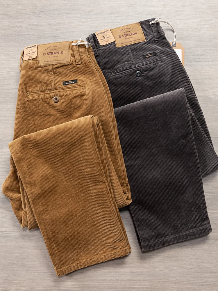 

2026 Autumn and Winter New American Retro Heavyweight Corduroy Pants Men's Amekaji 97% Cotton Washed Casual Straight Trousers