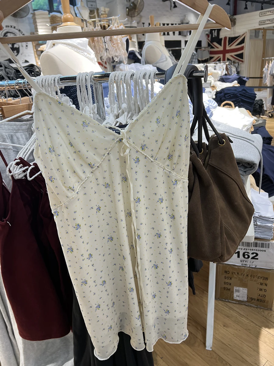 الأزرق الأزهار شبكة فستان قصير المرأة الدانتيل تقليم الخامس الرقبة الدانتيل متابعة أكمام كاميس فساتين الصيف عادية الحلو الشيفون ألف خط Vestidos