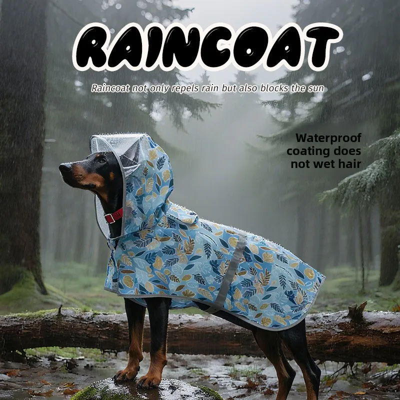 Waterproof 4-Leg Dog Jacket for Medium Large Dogs, Outdoor Windproof Pet Raincoat, Pet Accessory