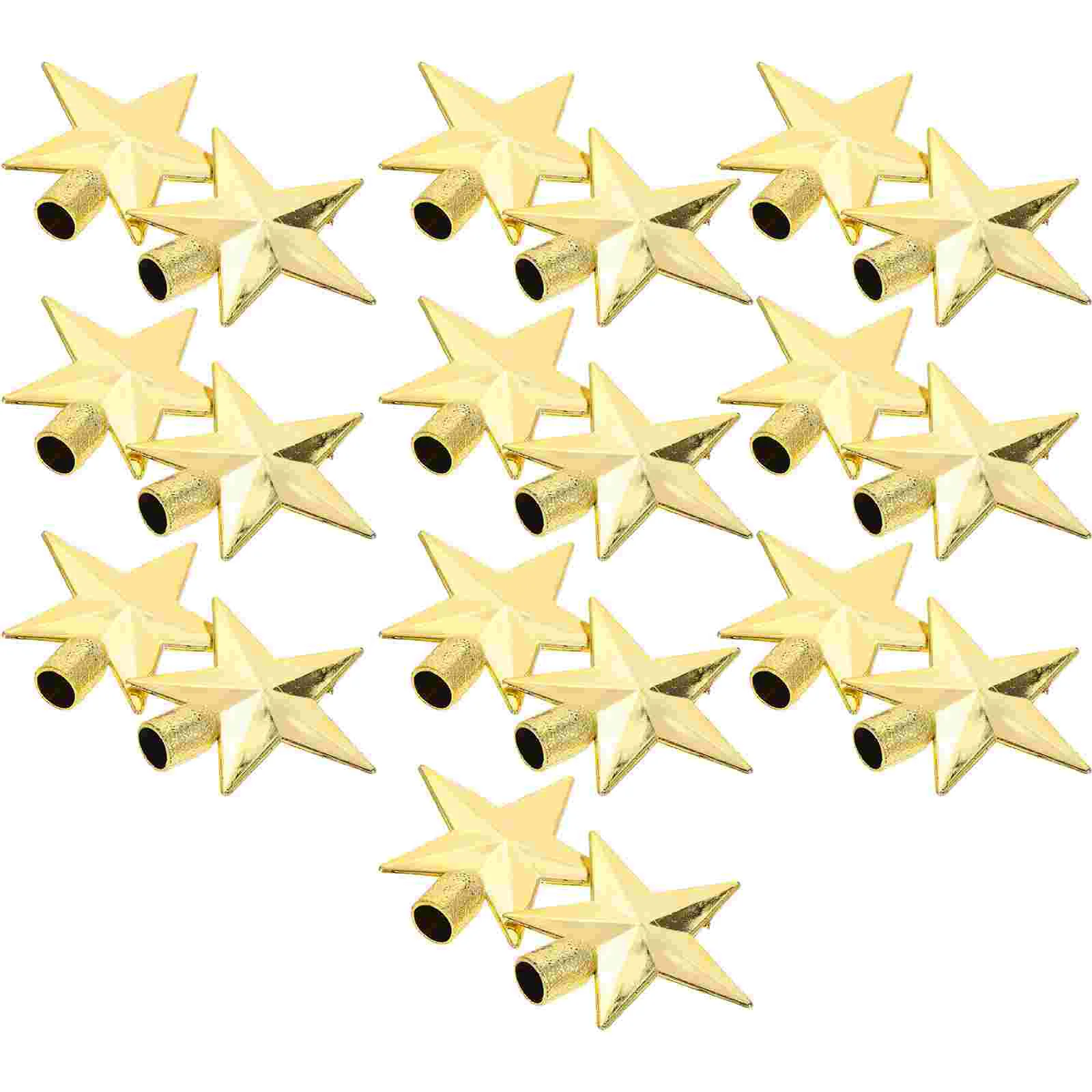 

20 Pcs Mini Christmas Tree Top Star Outdoor Decorations Xmas Ornament Hat Festival Topper Plastic Father