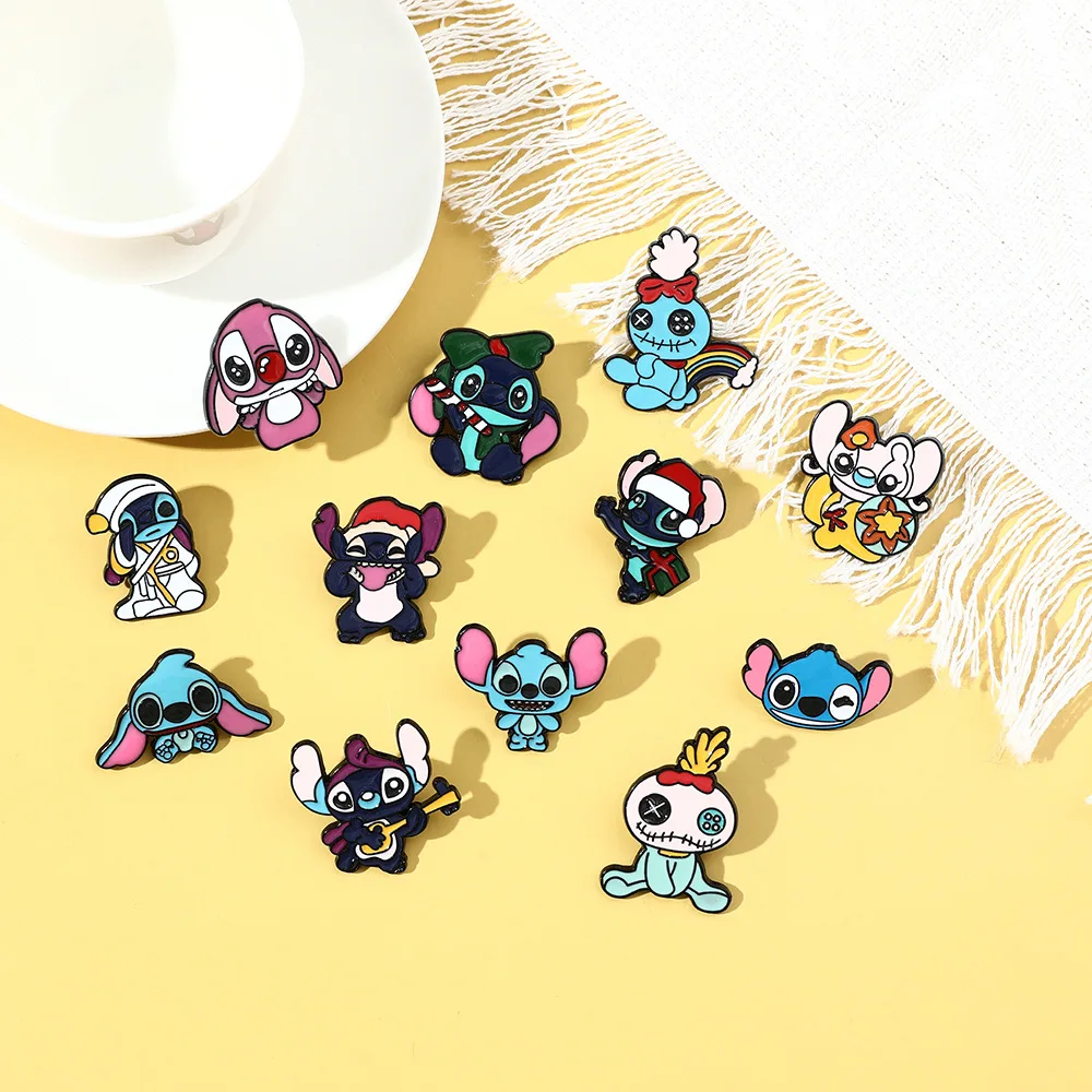 Disney Lilo and Stitch Brooch Enamel Pins Yoda Baby Cute  Brooch Backpack Sweater Badge Jewelry Accessories Gift for Friend